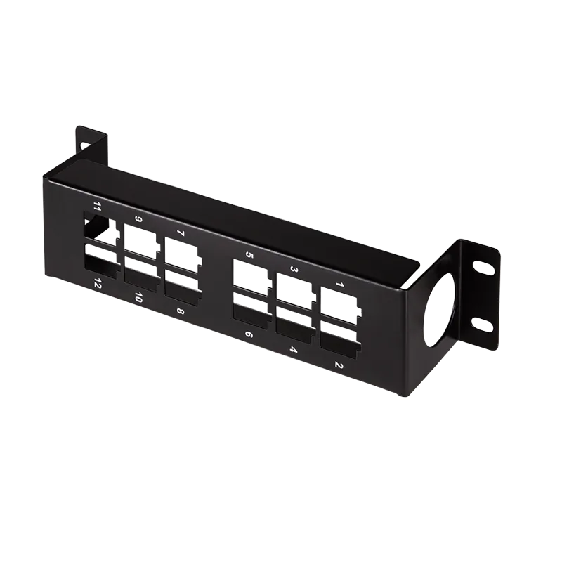 LogiLink Keystone bracket for wall or 10-inch mounting. 12 ports. blac