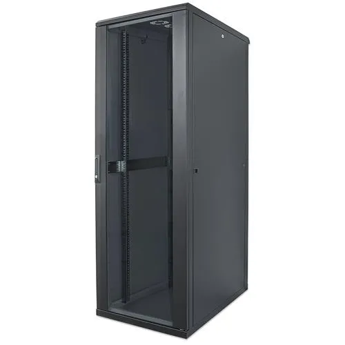 Intellinet 19" Network Cabinet - Free Standing 42U 600x600mm (width x depth) Black Flatpack Max 1500kg Multi-Point Door Lock One Lock Per Side Panel Usable Depth 123 to 373mm IP20 rated Rack Steel