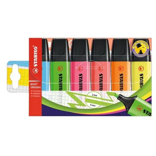 STABILO BOSS ORIGINAL marker 6 pc(s) Chisel tip Multi