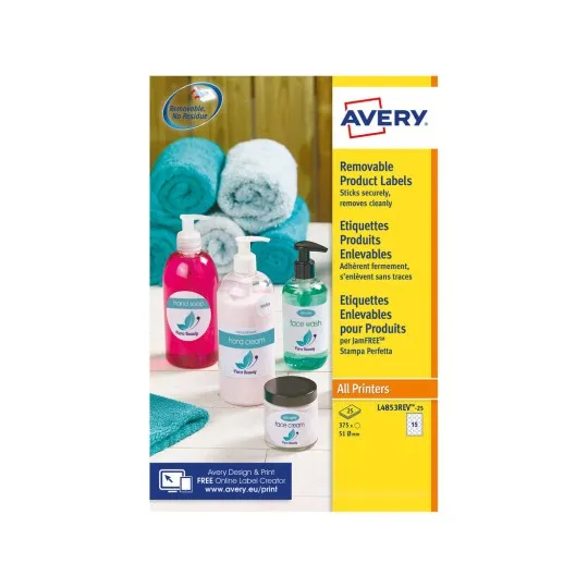 Avery L4853REV-25 printer label White Self-adhesive printer label