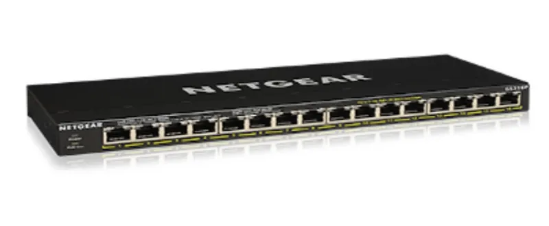 NETGEAR GS316P Unmanaged Gigabit Ethernet (10/100/1000) Power over Ethernet (PoE) Black