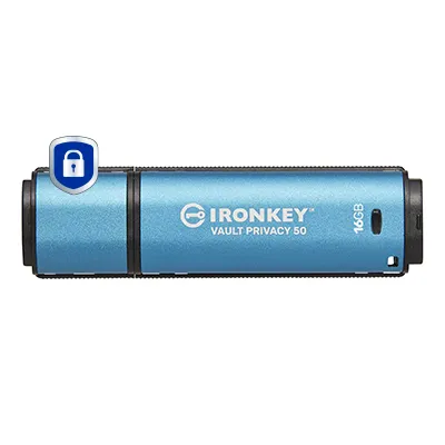 Kingston Technology IronKey 16GB Vault Privacy 50 AES-256 Encrypted. F
