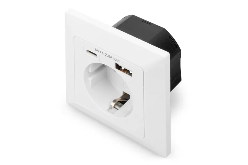 Digitus Safety Plug for Flush Mounting with 1 x USB Type-C™. 1 x USB A