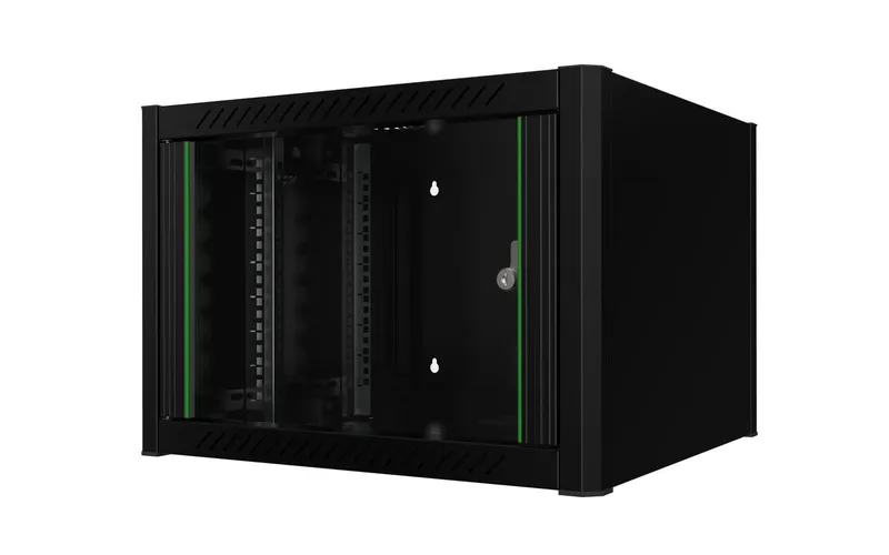 Lanview RWM07U56BL rack cabinet 7U Wall mounted rack Black