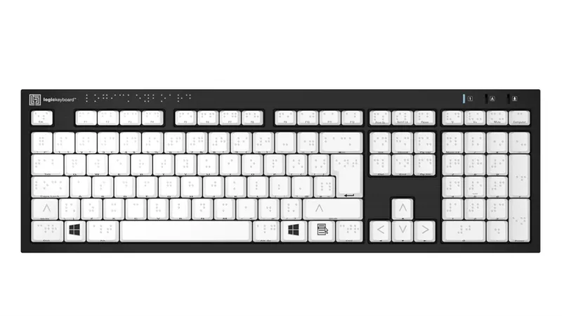 Logickeyboard LKB-BRAILLE-BJPU-UK keyboard Medical USB QWERTY English Black White