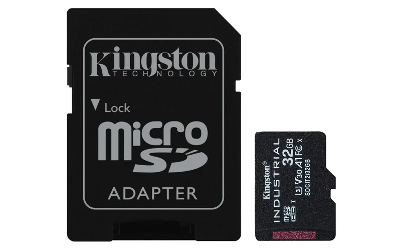 Kingston Technology 32GB microSDHC Industrial C10 A1 pSLC Card + SD Ad