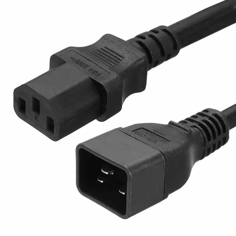 FDL 2M IEC C20 PLUG TO C13 SOCKET MAINS EXTENSION CABLE