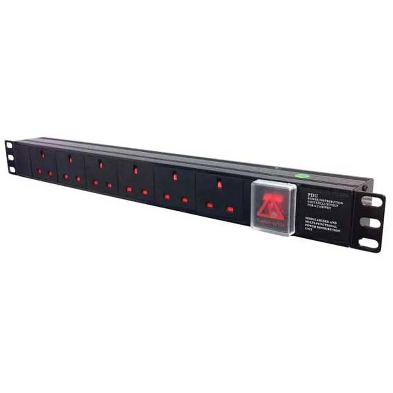 FDL 6 WAY PDU 13A SOCKETS TO 13A PLUG + SURGE PROTECTOR