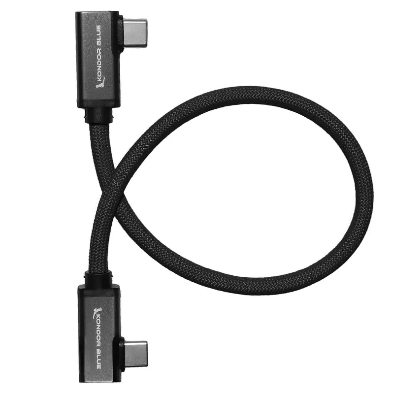 Kondor Blue KB-USBC31-RA-12-BK USB cable USB 3.2 Gen 2 (3.1 Gen 2) 0.3 m USB C 100 Gbit/s 100 W Black