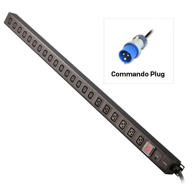 Lindy 22 Way IEC Sockets. Vertical PDU with Commando Plug