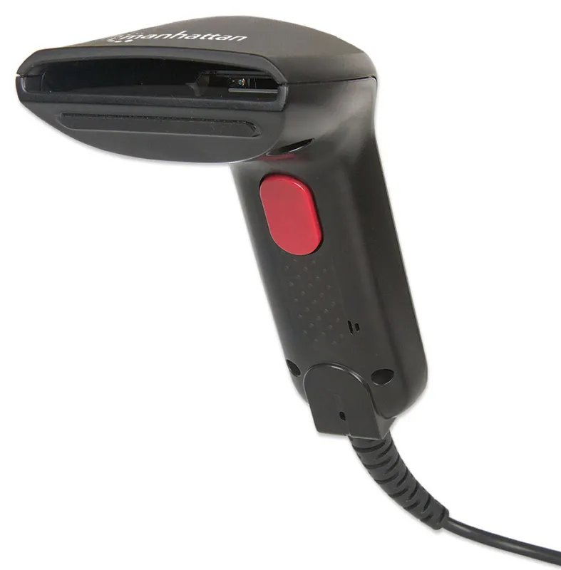 Manhattan Contact CCD Handheld Barcode Scanner USB 60mm Scan Width Cable 152cm Max Ambient Light 5000 lux (sunlight) Black Three Year Warranty
