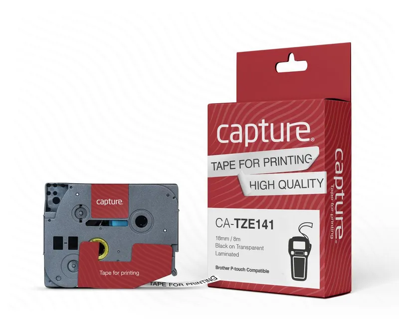 Capture CA-TZE141 label-making tape Black on transparent