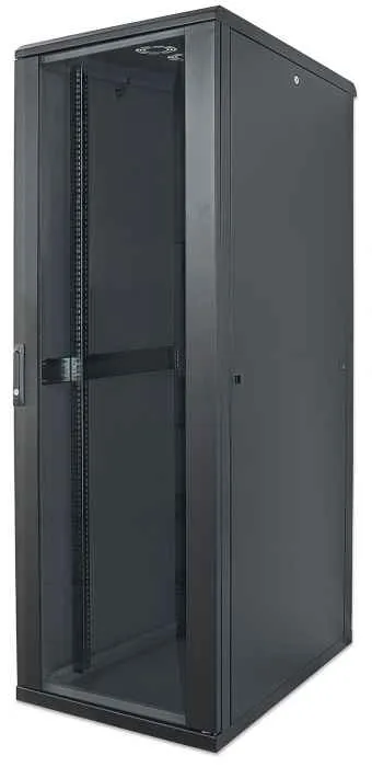 Intellinet 19" Network Cabinet - Free Standing 22U 600x800mm (width x depth) Black Flatpack Max 1500kg Multi-Point Door Lock One Lock Per Side Panel Usable Depth 123 to 573mm IP20 rated Rack Steel