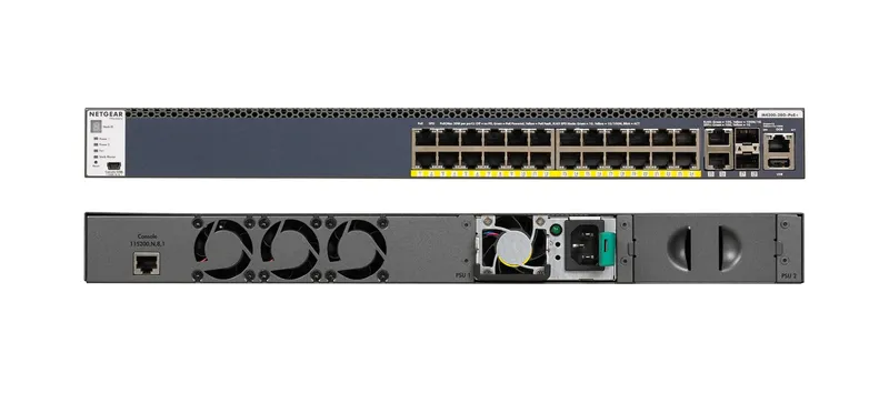 NETGEAR M4300-28G-PoE+(1000W)/US/EMEA Managed Gigabit Ethernet (10/100/1000) Power over Ethernet (PoE) 1U Black