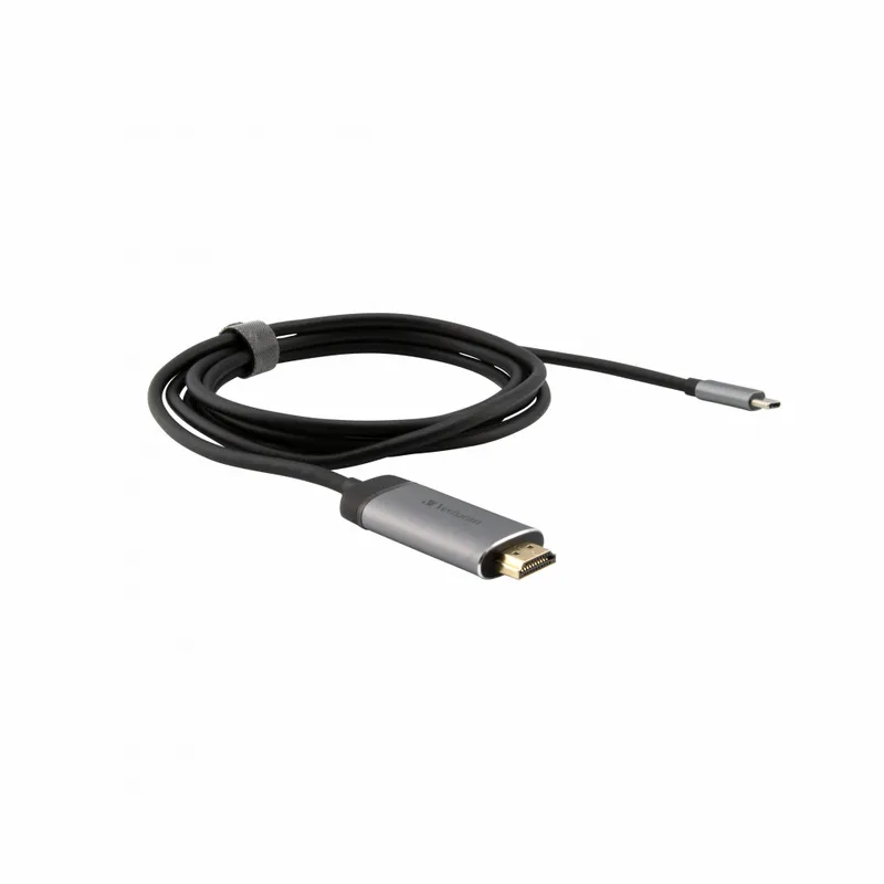 Verbatim 49144 video cable adapter 1.5 m USB Type-C HDMI Black Silver