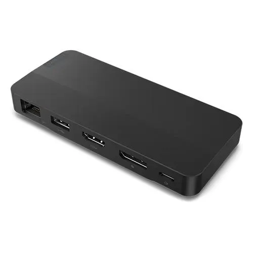 Lenovo USB-C Dual Display Travel Dock - 7 Ports, Compact Design, 100W Charging, Eco-Friendly Packaging
