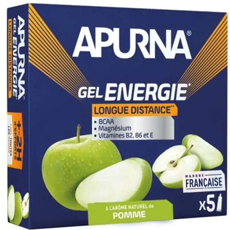 gels énergétiques longue distance pomme verte +2h d'efforts Apurna