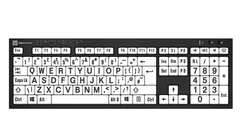 Logickeyboard LKB-BRALPBW-BJPU-UK keyboard Home USB QWERTY English White Black
