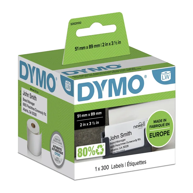 Dymo S0929100 DirectLabel-etikettes / Visiting-cards white 89mm x51mm