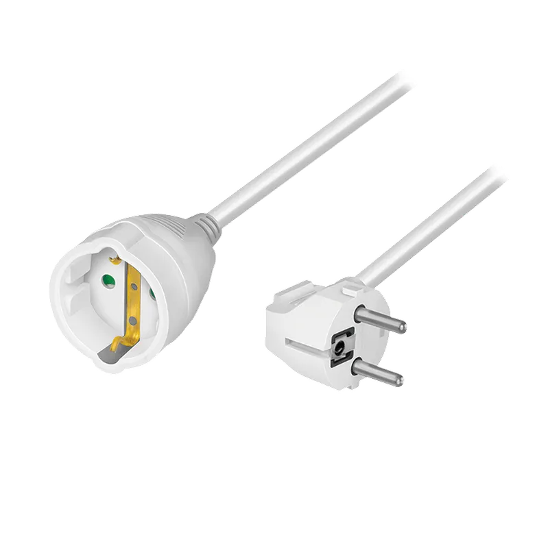 LogiLink Power cord extension. CEE 7/7 (90�) to CEE 7/3. white. 10 m