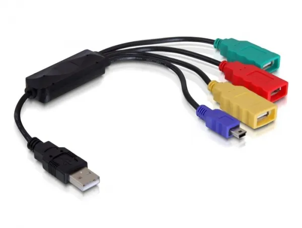 DeLOCK 61724 interface hub 480 Mbit/s Black