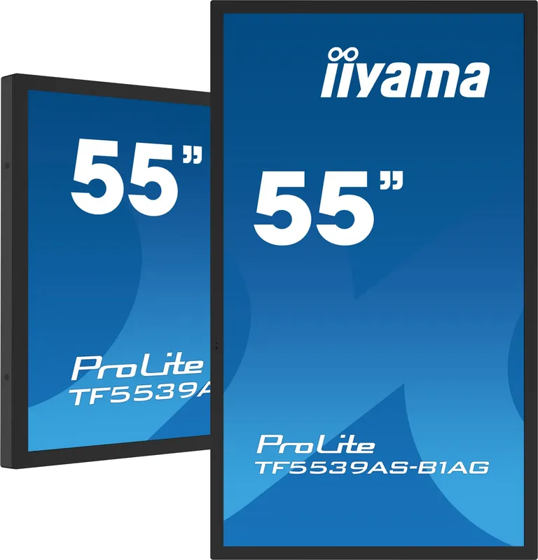 iiyama TF5539AS-B1AG Signage Display Kiosk design 138.7 cm (54.6") LED 435 cd/m 4K Ultra HD Black Touchscreen Built-in processor Android 11 24/7