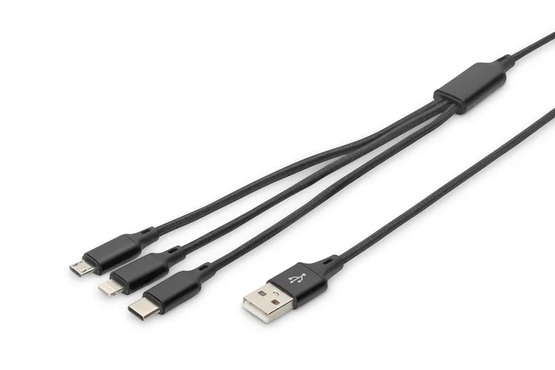 Digitus 3-in-1 USB charging cable. 1m