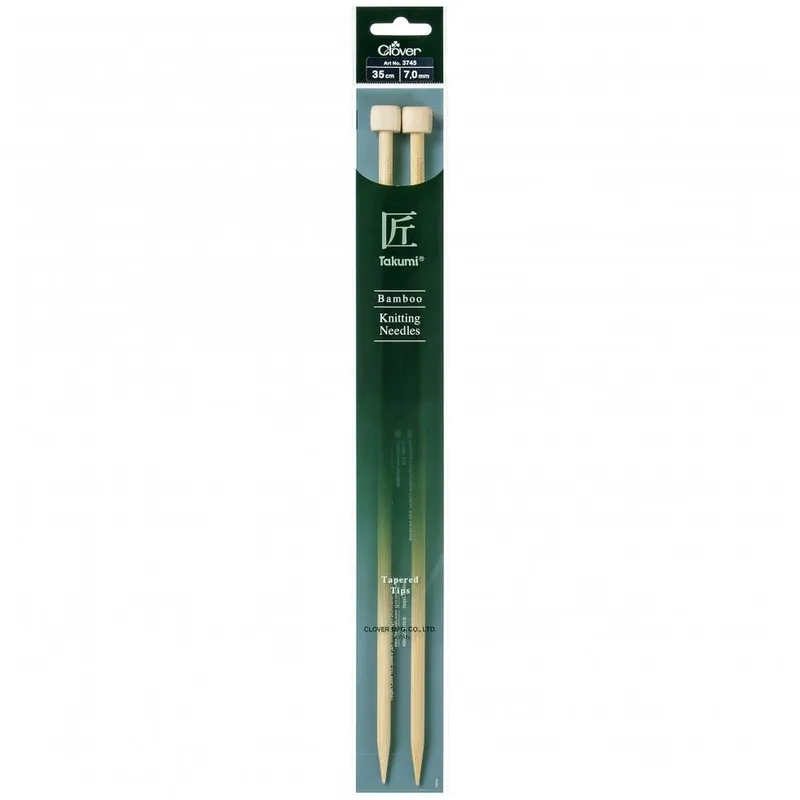 Clover | Bamboo Single Pointed Knitting Needles | Takumi - 35cm / 7.00mm