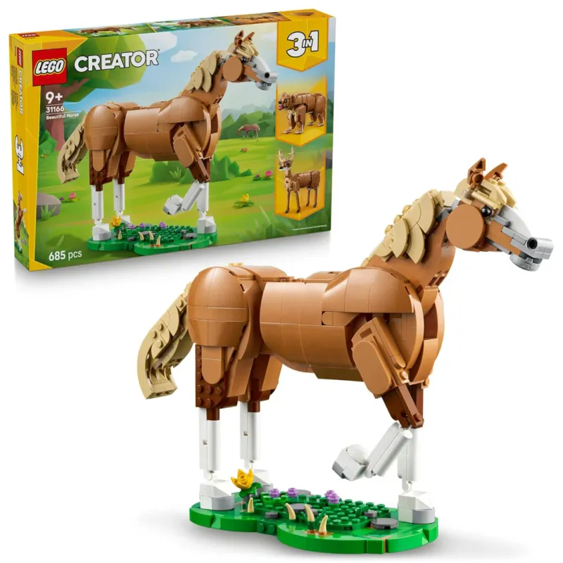 Lego Creator 3 in 1 31166 Beautiful Horse Rebuildable Set for Ages 9+
