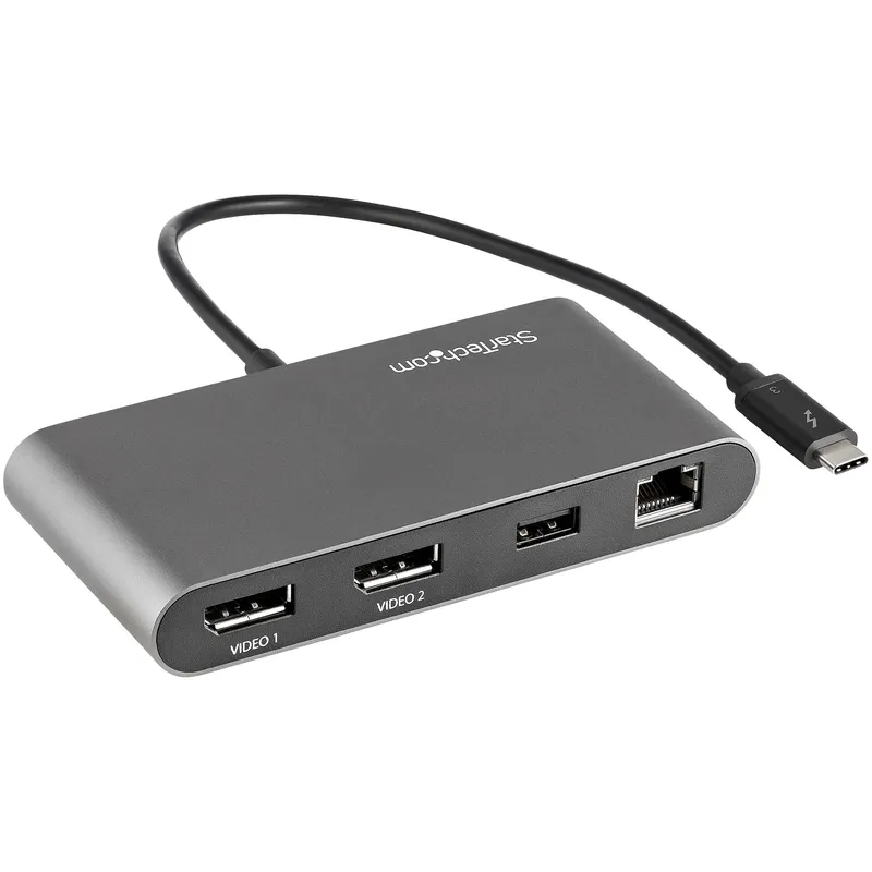 StarTech.com Dual-Monitor Thunderbolt Mini Dock. 4K 60Hz DisplayPort.
