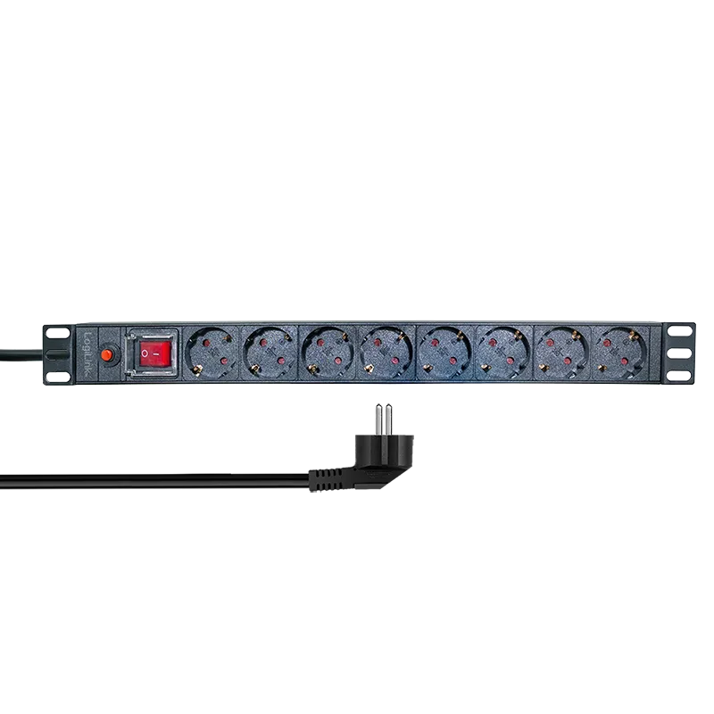 LogiLink 19" PDU 8 x CEE 7/3 socket. with overload protection and