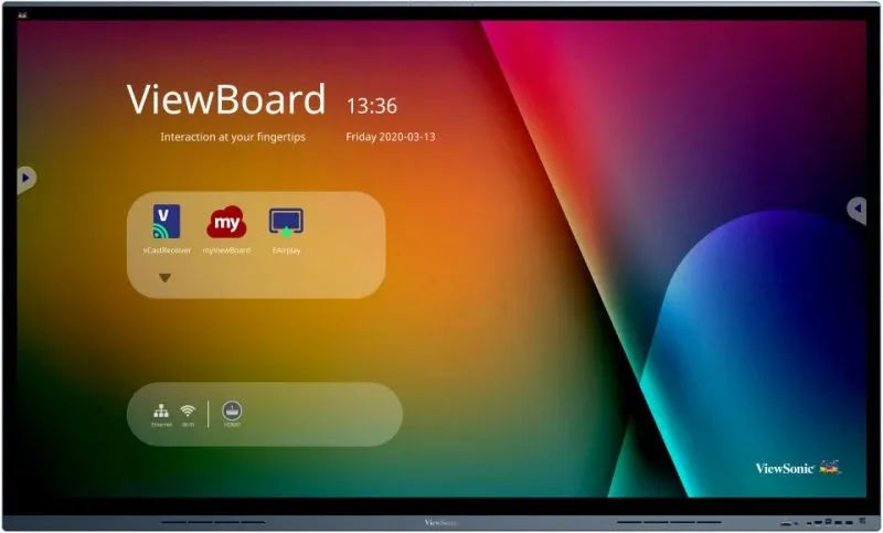 Viewsonic IFP7562 Signage Display Interactive flat panel 190.5 cm (75") LED Wi-Fi 350 cd/m 4K Ultra HD Black Touchscreen Built-in processor Android