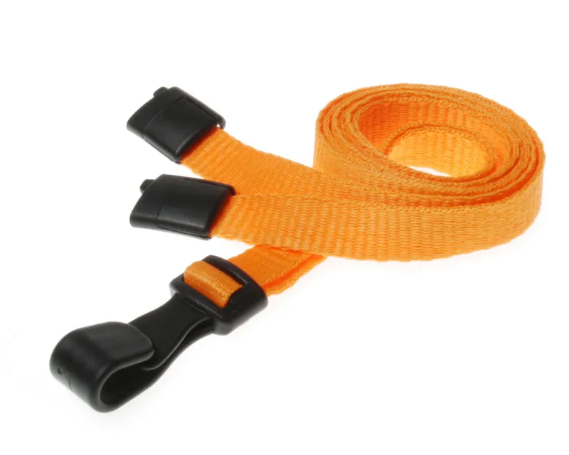 Digital ID 10mm Recycled Plain Orange Lanyards with Plastic J Clip (Pa