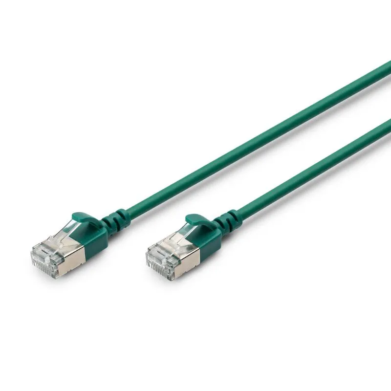 FDL SLIM 2M CAT.6a F-FTP LSZH PATCH CABLE - GREEN (SNAGPROOF)