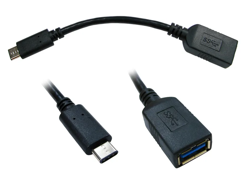 Cables Direct USB3C-951-100CM USB cable USB 3.2 Gen 1 (3.1 Gen 1) 0.15 m USB C USB A 5 Gbit/s Black