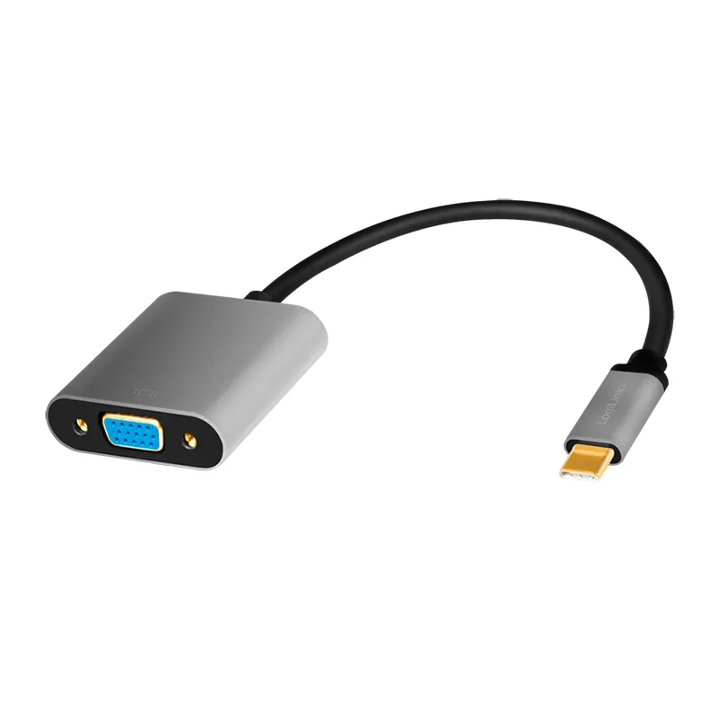 LogiLink CUA0104 video cable adapter 0.15 m USB Type-C VGA (D-Sub) Bla