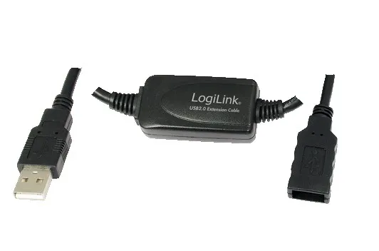 LogiLink 10m USB - USB 2.0 M/F USB cable USB A Black