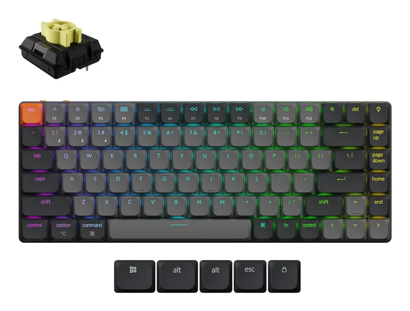Keychron K3 Wired & Wireless USB + Bluetooth Mechanical QWERTY RGB LED Grey