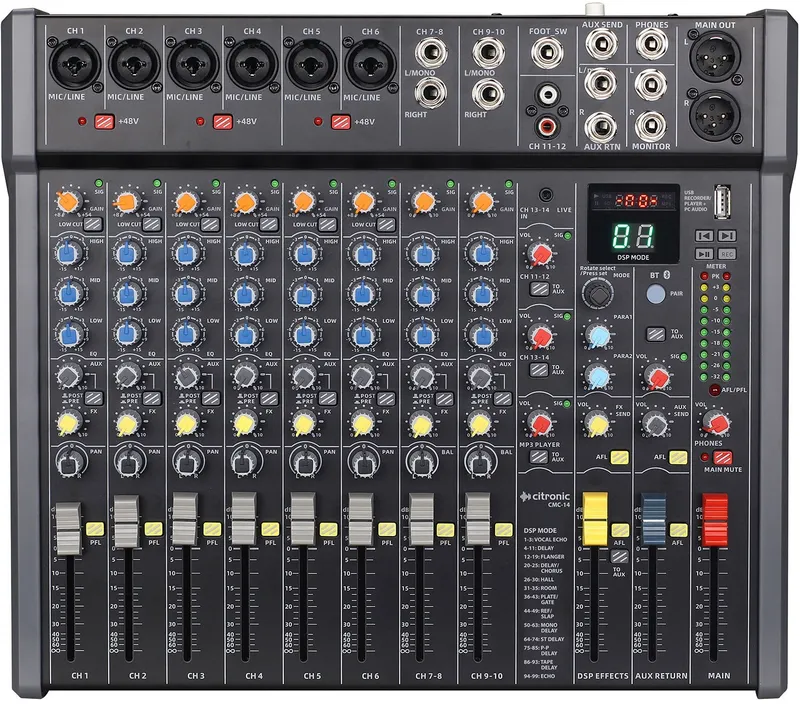CMC-series Mixing Consoles DSP &amp; USB/PC/BT Player