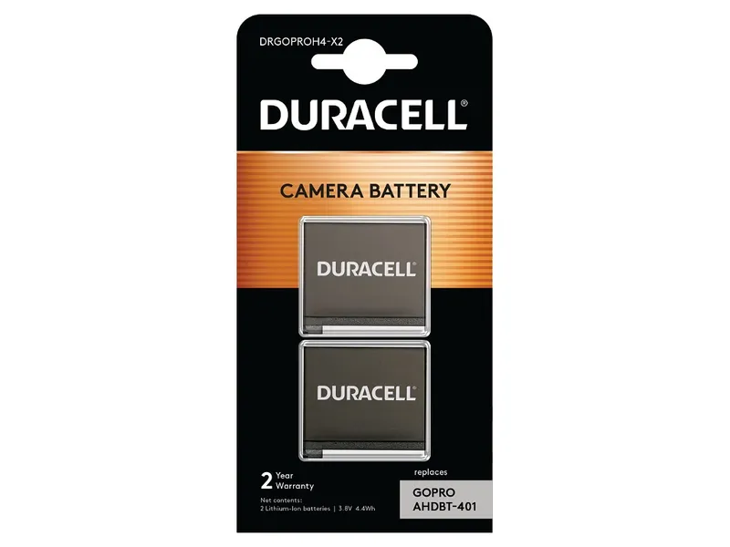 Duracell Camera Battery - replaces GoPro Hero 4 Battery. 2 pack