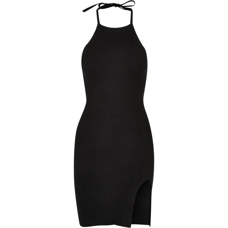 Women's ribbed knit neck wrap dress Urban Classics