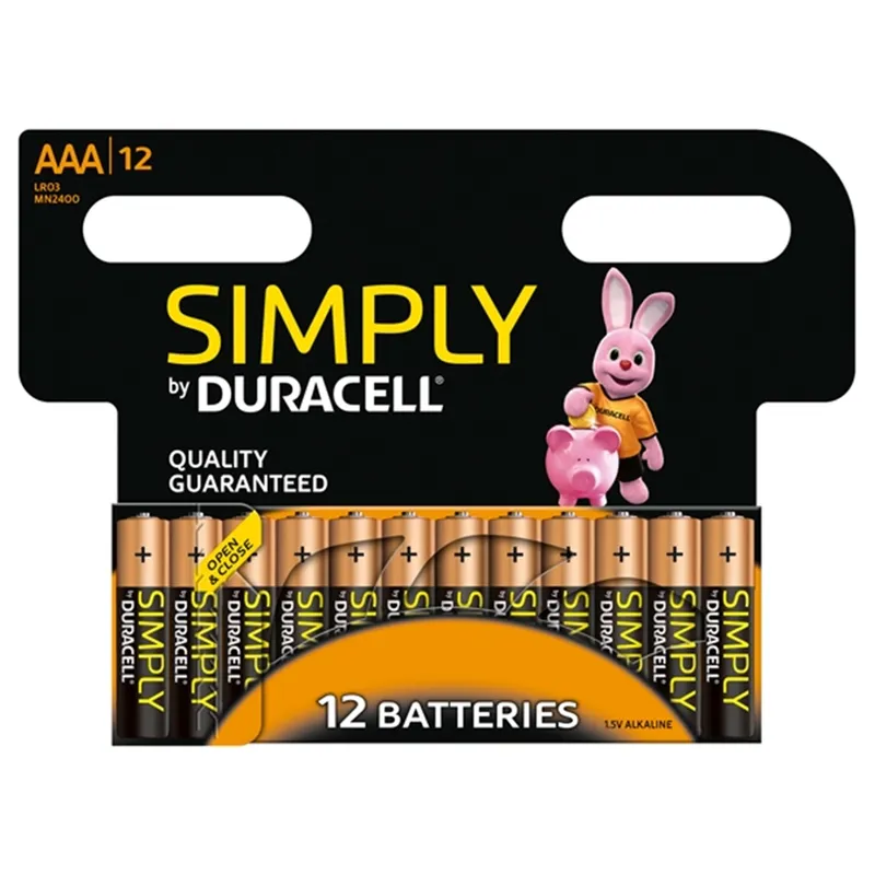 Duracell Simply Alkaline Pack Of 12 Aaa Batteries
