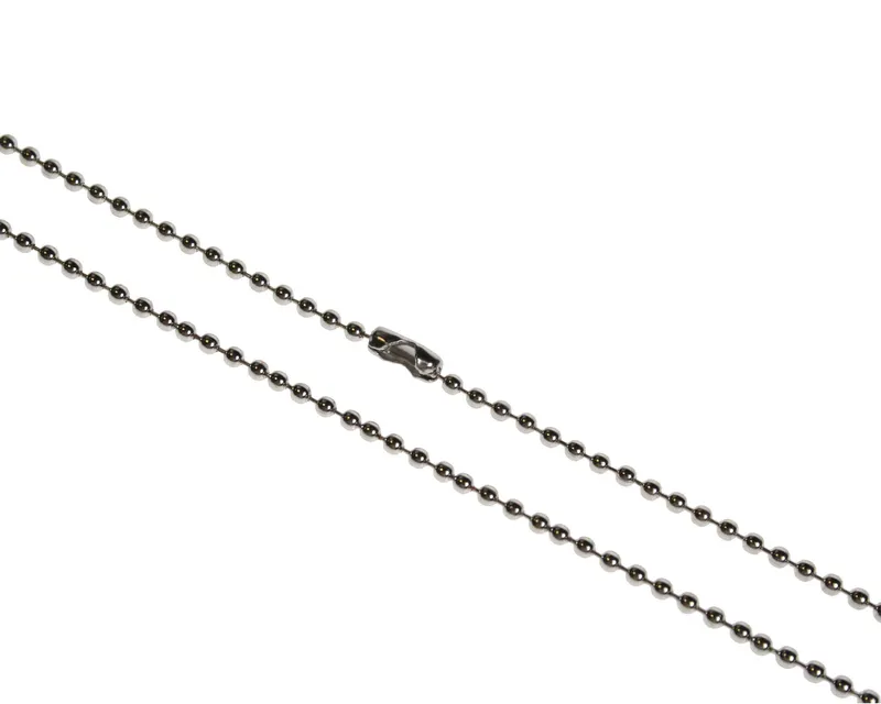Digital ID 30inch Metal Bead Chain Necklace. Nickel Plated (Pack of 10