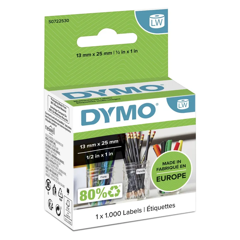 Dymo 11353/S0722530 DirectLabel-etikettes 13mm x 25mm for Dymo 400 Duo