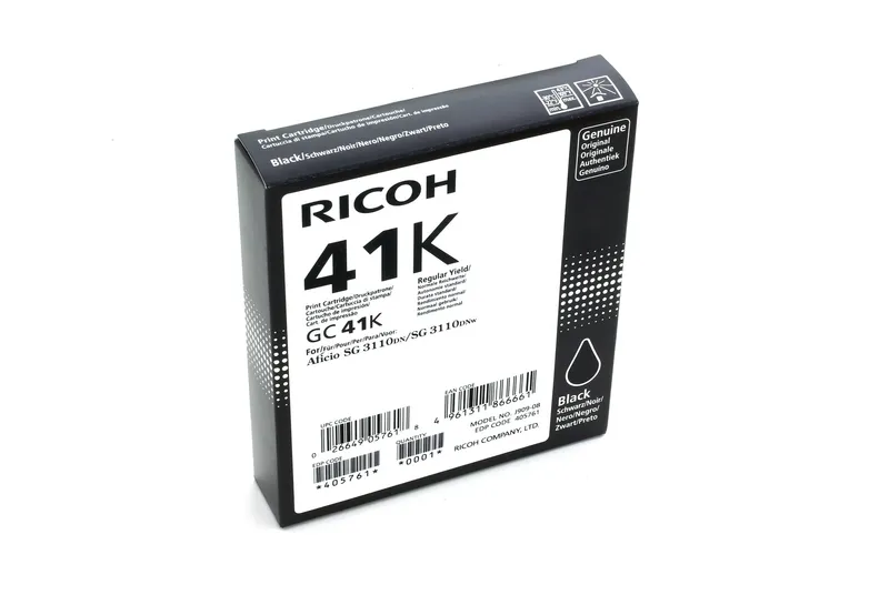 Ricoh 405761/GC-41K Gel cartridge black. 2.5K pages ISO/IEC 24711 for