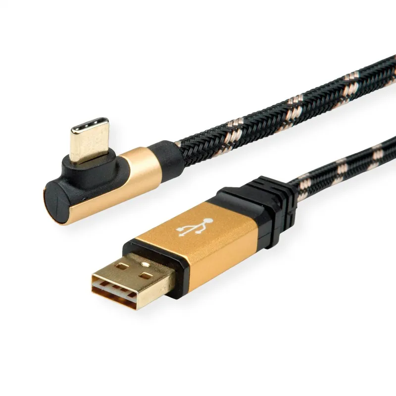 ROLINE 11.02.9061 USB cable USB 2.0 1.8 m USB A USB C Black. Gold