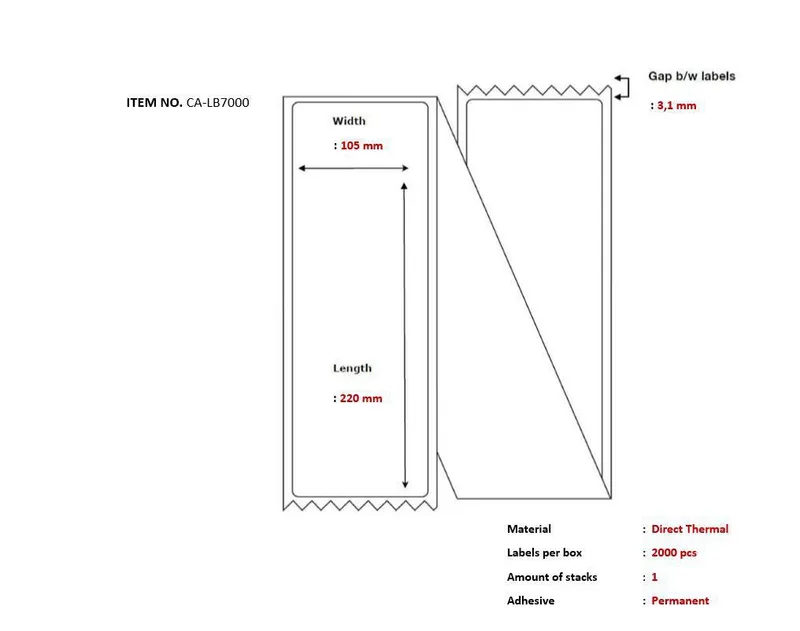 Capture CA-LB7000 printer label White