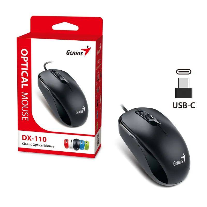 Genius Computer Technology DX-110 Wired USB-Type C Plug and Play Mouse