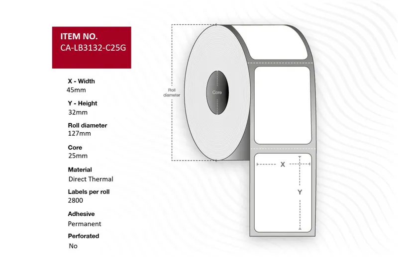 Capture CA-LB3132-C25G printer label Green