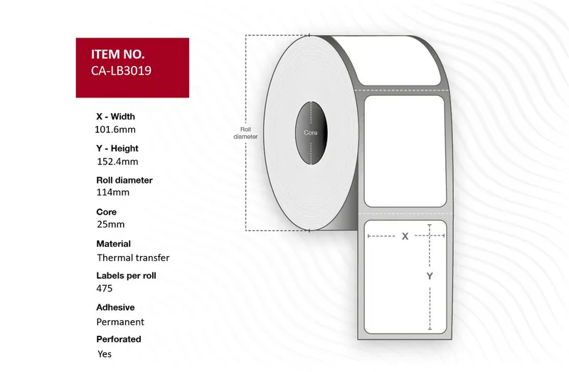 Capture CA-LB3019 printer label White